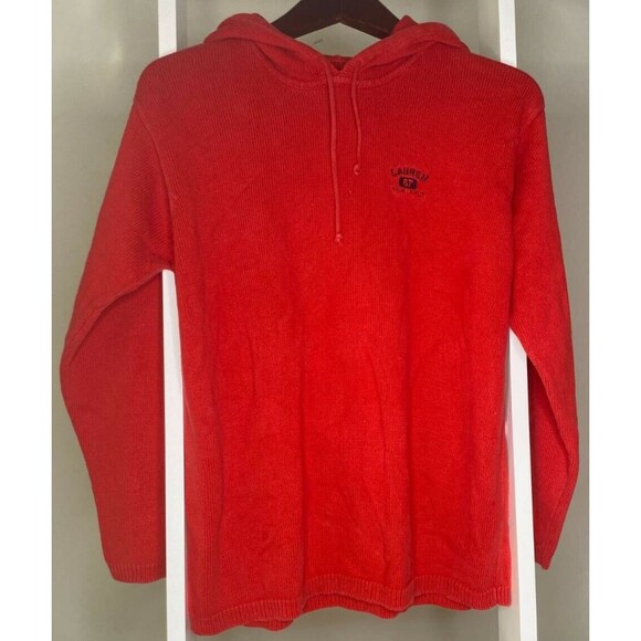 Lauren Ralph Lauren Sweaters - LRL Ralph Lauren Hooded Pullover Sweater Womens M Red Drawstring Cotton EXC